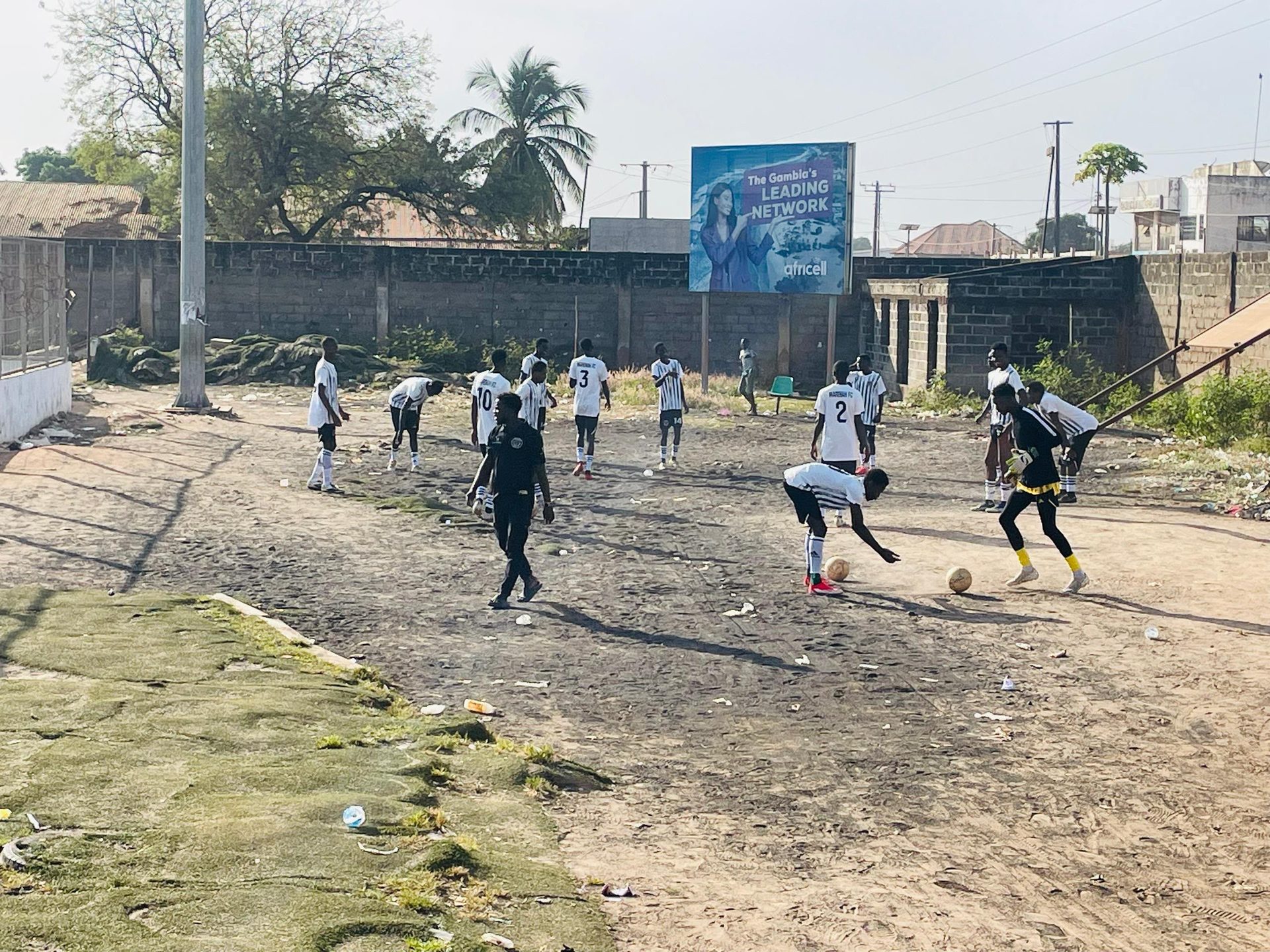 Youth players training in The Gambia